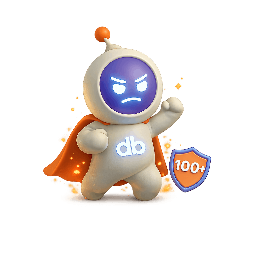 CouldBe mascot in pump-up pose
